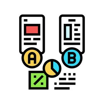 Ab testing ux ui design color icon vector illustration Stock Illustration