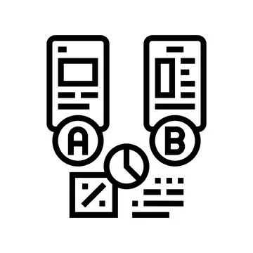 Ab testing ux ui design line icon vector illustration Illustrazione stock