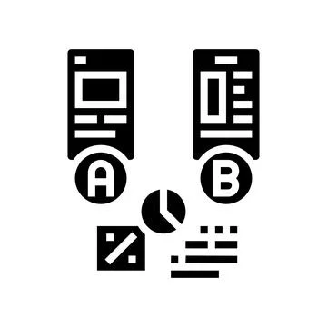 Ab testing ux ui design glyph icon vector illustration Stock Illustration