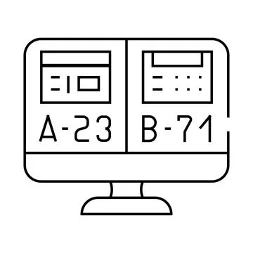 Ab testing ux ui design line icon vector illustration Illustrazione stock
