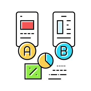 Ab testing ux ui design color icon vector illustration Stock Illustration