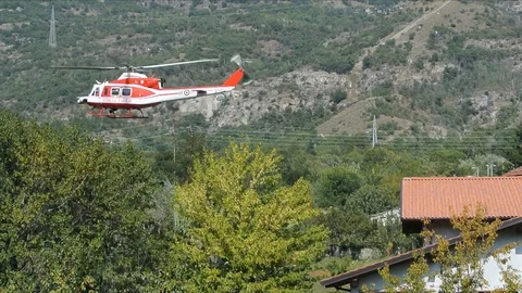 Ab412 helicopter taking off Video stock 128360794