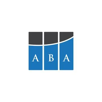 ABA letter logo design on black background. ABA creative initials letter logo Stock Illustration