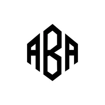 ABA letter logo design with polygon shape. ABA polygon and cube shape logo .. Stock Illustration