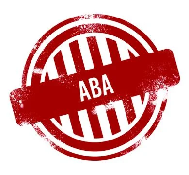 Aba - Red grunge button, stamp Stock Illustration