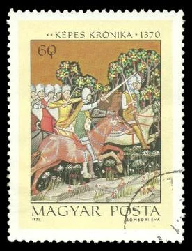 Aba Samuel pursuing King Peter Orseolo Stock Illustration