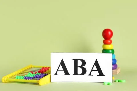Aba therapy with abacus and stacking toy, applied behavior analysis for child Stock Photos