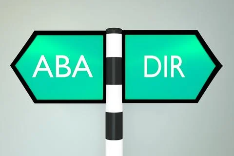ABA Versus DIR concept Illustrazione stock
