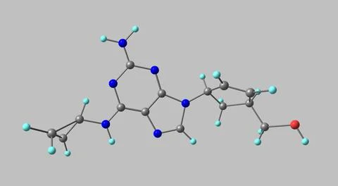 Abacavir molecular structure isolated on grey Stock Illustration