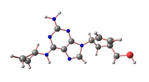 Abacavir molecular structure isolated on white Stock Illustration