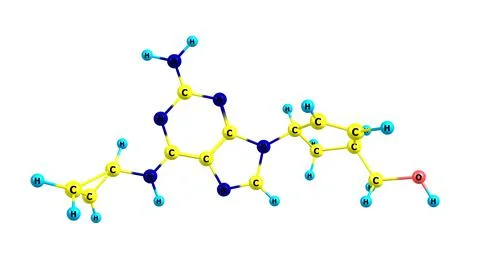 Abacavir molecular structure isolated on white Stock Illustration