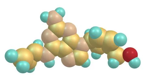 Abacavir molecular structure isolated on white Stock Illustration