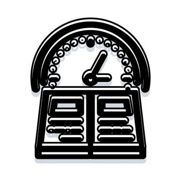 Abacus and clock education concept illustration Stock Illustration