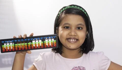 Abacus calculation and child Stock Photos