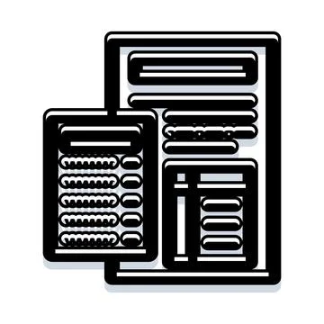 Abacus calculation with modern data processing concept Stock Illustration