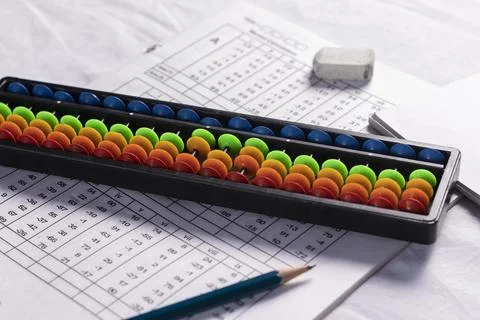 Abacus calculations Foto stock