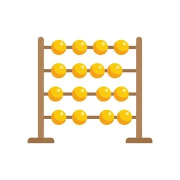 Abacus calculator icon flat vector. Math toy Stock Illustration