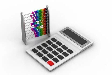 Abacus with calculator Stock Illustration