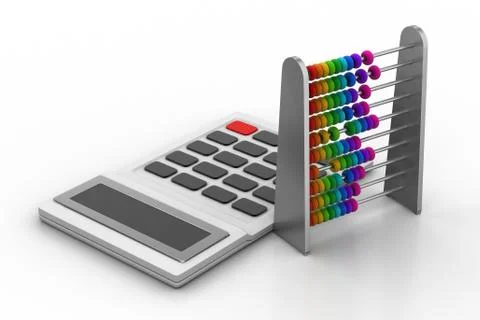 Abacus with calculator Stock Illustration