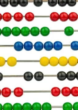 Abacus with colored beads 스톡 사진