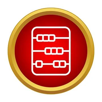 Abacus computation tool icon button Stock Illustration