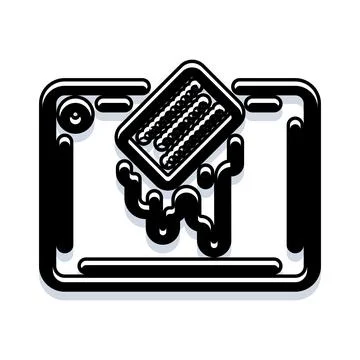 Abacus computation transferring to a digital tablet device 스톡 일러스트