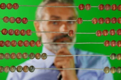 Abacus count man Stock Photos