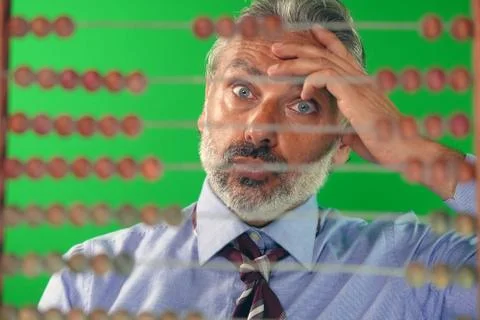 Abacus count man Stock Photos