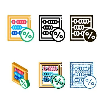 Abacus count styles tool icon vector outline Stock Illustration