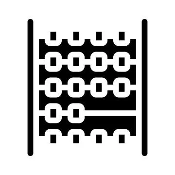 Abacus counter glyph icon vector isolated illustration Stock Illustration