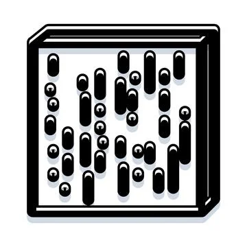 Abacus counting black and white calculation icon Illustration