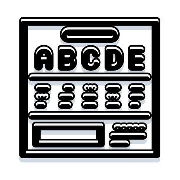 Abacus counting board with alphabet letters concept Stock Illustration