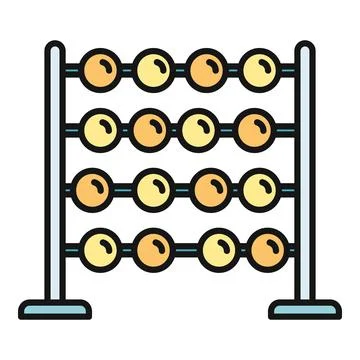 Abacus counting calculating learning arithmetic math icon Illustrazione stock