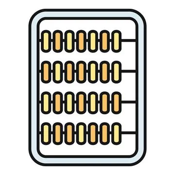 Abacus counting calculating learning math icon Stock Illustration
