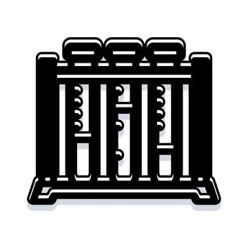 Abacus counting calculating math education tool Stock Illustration