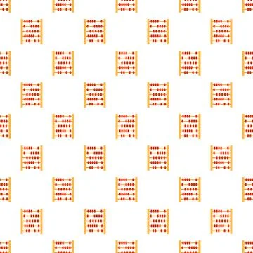 Abacus counting calculating math education seamless pattern Illustrazione stock