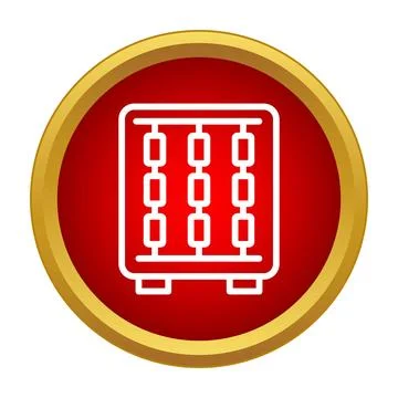 Abacus counting calculating mathematical tool icon Illustration