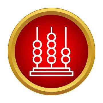 Abacus counting calculating mathematics education school tool icon Stock Illustration