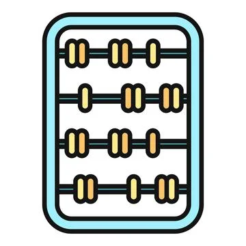 Abacus counting calculating numbers mathematics education icon Illustration