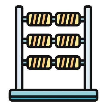 Abacus counting calculating tool for mathematics education Illustration