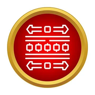 Abacus counting calculation tool in red circle icon Stock Illustration