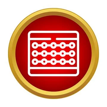 Abacus counting calculator math education tool icon Stock Illustration