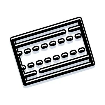 Abacus counting frame ancient calculator math tool icon Illustrazione stock