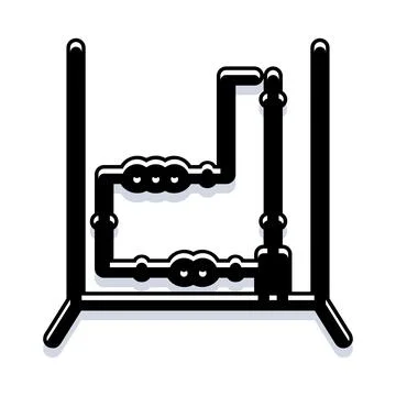 Abacus counting frame displaying basic arithmetic mathematics Stock Illustration