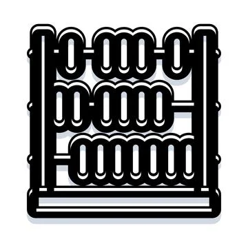 Abacus counting frame icon illustrating education and calculation Stock Illustration