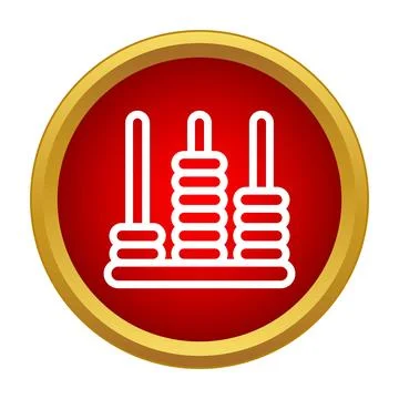 Abacus counting icon for mathematical learning Stock Illustration