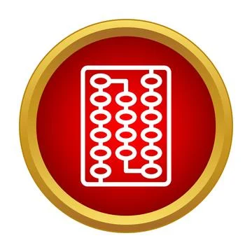 Abacus counting on red round icon background Illustrazione stock