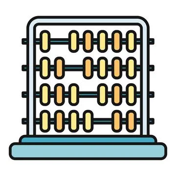Abacus counting tool for math education and learning Stock Illustration