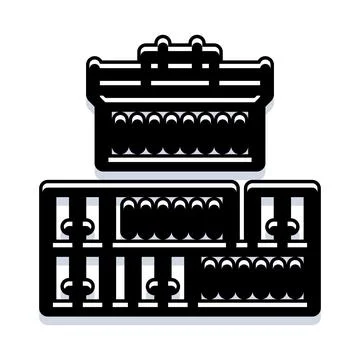 Abacus counting tool for mathematics and education Stock Illustration