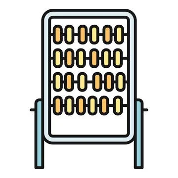 Abacus counting tool for mathematics calculating icon Stock Illustration